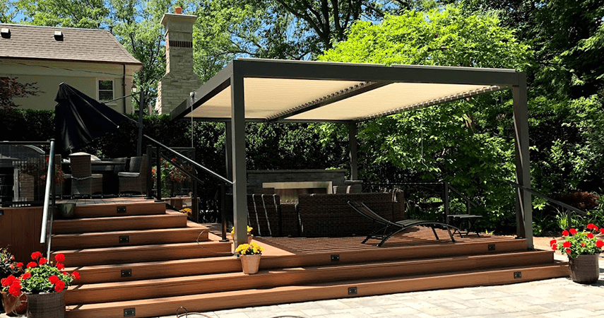 Aluminium Louvered Pergola gives an attractive look to the houses
